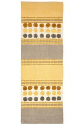 Homescapes Cotton Chenille Striped Tufted Circle Hall Runner, 66 x 200cm in Mustard - Size: 66 cm x 200 cm - thumbnail 2