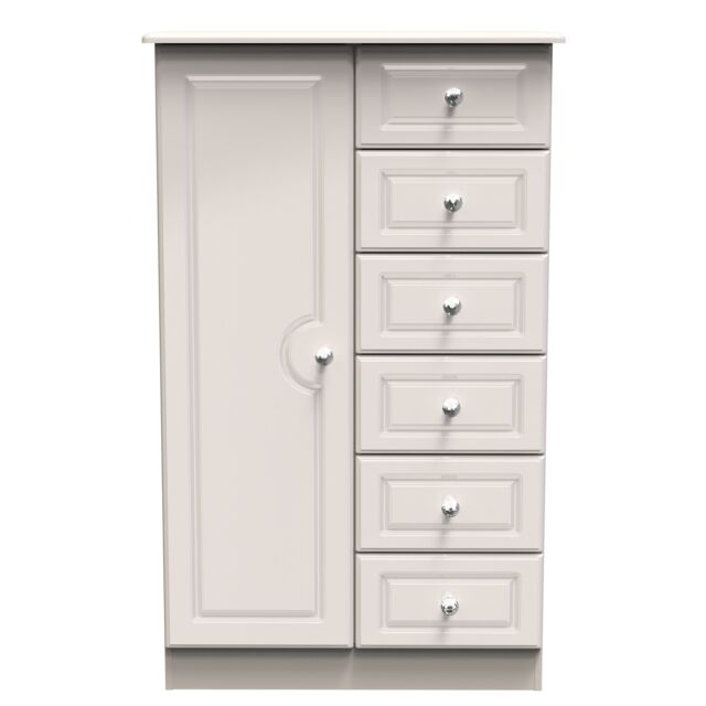 Ready Assembled 2 U Stratford 1 Door 5 Drawer Childrens Wardrobe (Ready Assembled) in Taupe - image 1