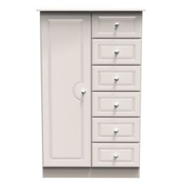 Ready Assembled 2 U Stratford 1 Door 5 Drawer Childrens Wardrobe (Ready Assembled) in Taupe - thumbnail 1
