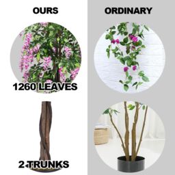 Gymax 180CM Ficus Artificial Tree Fake Wisteria Trees With Nursery Pot in Green - thumbnail 9