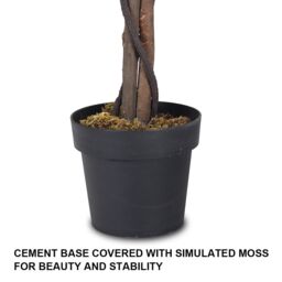 Gymax 180CM Ficus Artificial Tree Fake Wisteria Trees With Nursery Pot in Green - thumbnail 5