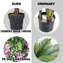 Gymax 180CM Ficus Artificial Tree Fake Wisteria Trees With Nursery Pot in Green - thumbnail 4