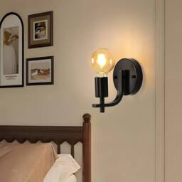 Goeco 4 Packs Industrial Indoor Wall Light, Vintage Iron Wall Lamp, E27 in Black - thumbnail 3
