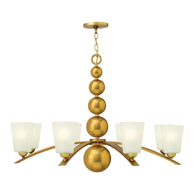 Loops 8 Bulb Chandelier Hanging Pendant LIght Vintage Brass LED E27 60W Bulb in Metallics