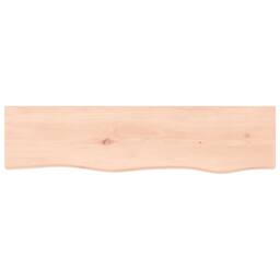 Berkfield Home Wall Shelf 80x20x4 cm Untreated Solid Wood Oak in Brown - Size: 80 x 20 x 4 cm - thumbnail 3