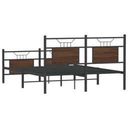 Berkfield Home Bed Frame without Mattress Brown Oak 140x200 cm Engineered Wood - thumbnail 8