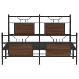 Berkfield Home Bed Frame without Mattress Brown Oak 140x200 cm Engineered Wood - thumbnail 6