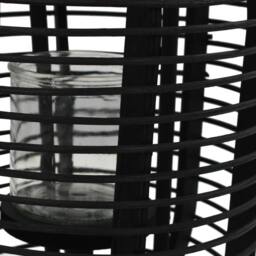Berkfield Home Freestanding Candle Lantern Holder Bamboo Black - thumbnail 3