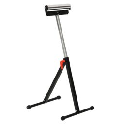 HOMCOM Roller Support Stand Metal Heavy Duty Adjustable Foldabl in Black - thumbnail 2