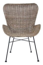 Orsina Curved Design Natural Rattan Chair, Easy to Clean Ratan Outdoor Chair - thumbnail 6