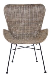 Orsina Curved Design Natural Rattan Chair, Easy to Clean Ratan Outdoor Chair - thumbnail 1