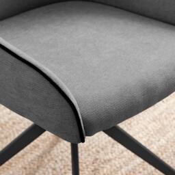 FurnitureboxUK 2x Beaumont Grey Fabric Swivel Dining Chairs - thumbnail 6
