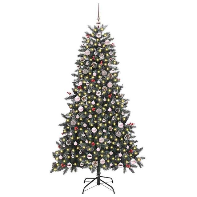 Berkfield Home Modern Artificial Christmas Tree with 300 LEDs Green 99 x 99 x 180 cm - image 1