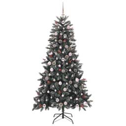 Berkfield Home Modern Artificial Christmas Tree with 300 LEDs Green 99 x 99 x 180 cm - thumbnail 4