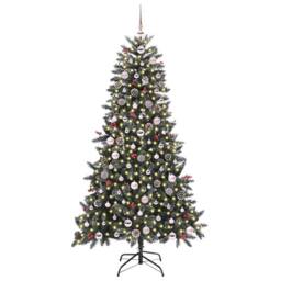 Berkfield Home Modern Artificial Christmas Tree with 300 LEDs Green 99 x 99 x 180 cm
