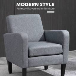 Wyld Haus Sesuma Set of 2 Dove Grey Modern Accent Armchairs with Black Legs - thumbnail 4