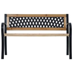 Berkfield Home Garden Bench 120 cm Wood in Brown - thumbnail 1