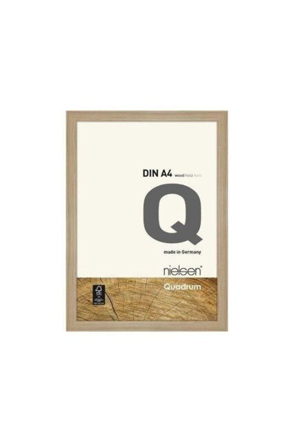 nielsen Quadrum A4 Wooden Picture Frame With Protective Glass Front in Light Oak - image 1