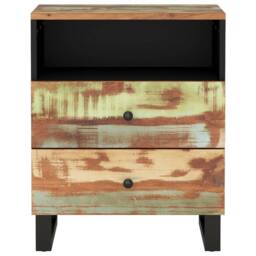 Berkfield Home Bedside Cabinet 50x33x62cm Solid Wood Reclaimed&Engineered Wood - Size: 50 x 33 x 62 cm - thumbnail 3