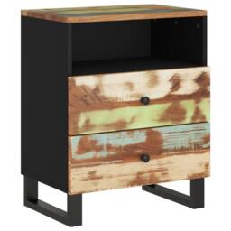 Berkfield Home Bedside Cabinet 50x33x62cm Solid Wood Reclaimed&Engineered Wood - Size: 50 x 33 x 62 cm - thumbnail 1