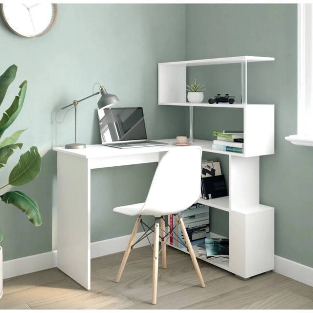 EONLION L-Shaped Computer Desk Corner in White - Size: 100 cm - image 1