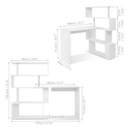 EONLION L-Shaped Computer Desk Corner in White - Size: 100 cm - thumbnail 2