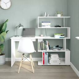 EONLION L-Shaped Computer Desk Corner in White - Size: 100 cm - thumbnail 4