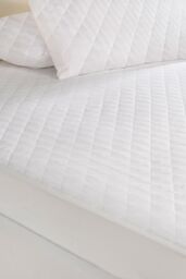 BHS Feels Like Down Mattress & Pillow Protector Set in White - Size: Double