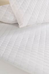 BHS Feels Like Down Mattress & Pillow Protector Set in White - Size: Double - thumbnail 2