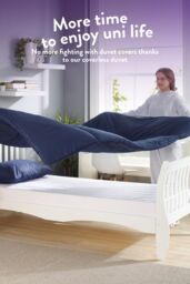 Slumberdown Back to Uni Embossed Herringbone 10.5 Duvet, 2 Medium Pillows in Navy - Size: Single - thumbnail 4