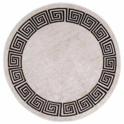 Berkfield Home Rug Washable 120 cm Light Beige Anti Slip - Size: 100 cm diameter - thumbnail 2