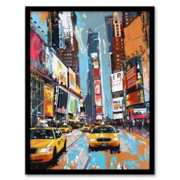"Artery8 Taxi on Broadway New York City Painting Framed Art Print - Size: W12"" x H16""" - thumbnail 1