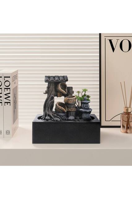 Living and Home Tabletop Fountain Relaxation Water Feature for Home Office Decor in Natural - image 1
