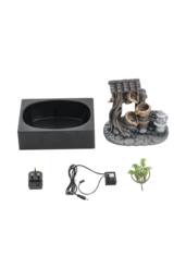 Living and Home Tabletop Fountain Relaxation Water Feature for Home Office Decor in Natural - thumbnail 5