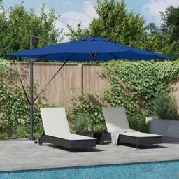Berkfield Home Cantilever Roma Parasol with LEDs in Azure Blue ‚Äì 286 x 285 x 2… - thumbnail 2
