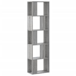 Berkfield Home Bookcase 5-Tier Grey Sonoma 45x23.5x162.5 cm Engineered Wood - thumbnail 1