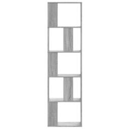 Berkfield Home Bookcase 5-Tier Grey Sonoma 45x23.5x162.5 cm Engineered Wood - thumbnail 3