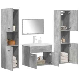 Berkfield Home 5 Piece Bathroom Furniture Set Concrete Grey Engineered Wood