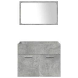 Berkfield Home 5 Piece Bathroom Furniture Set Concrete Grey Engineered Wood - thumbnail 6