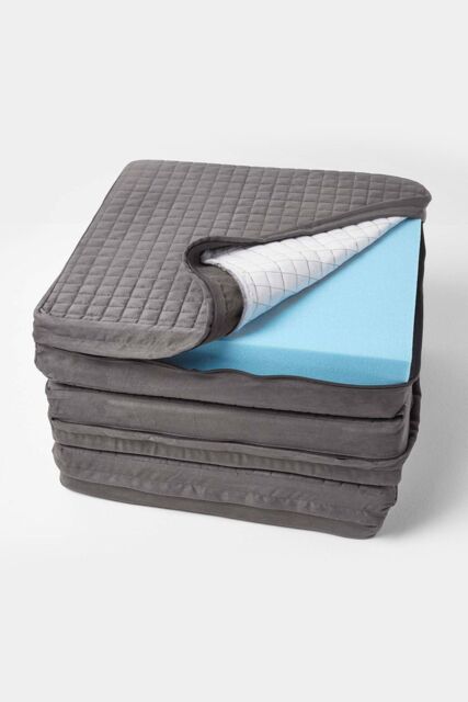 Homescapes Quilted Polyester 3 Seater Orthopaedic Booster Cushion Cover in Grey - image 1