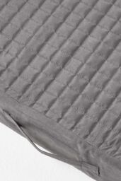 Homescapes Quilted Polyester 3 Seater Orthopaedic Booster Cushion Cover in Grey - thumbnail 6