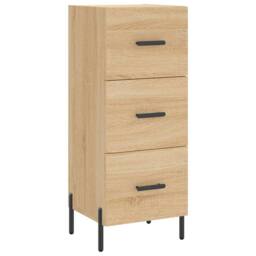 Berkfield Home Highboard Sonoma Oak 34.5x34x180 cm Engineered Wood in Brown - thumbnail 5