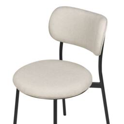 Wyld and Coco Beige Polyester Armless Dining Chairs Set 2 Painted Iron Legs Compact - thumbnail 7