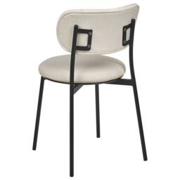 Wyld and Coco Beige Polyester Armless Dining Chairs Set 2 Painted Iron Legs Compact - thumbnail 6