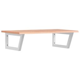 Berkfield Home Basin Shelf Wall Mounted Steel & Solid Wood Oak in Brown - thumbnail 2