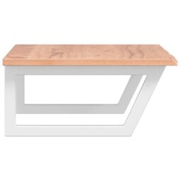 Berkfield Home Basin Shelf Wall Mounted Steel & Solid Wood Oak in Brown - thumbnail 5
