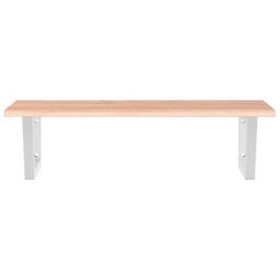Berkfield Home Basin Shelf Wall Mounted Steel & Solid Wood Oak in Brown - thumbnail 4