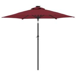 Berkfield Home Garden Parasol with Steel Pole Bordeaux Red 225x225x212 cm - Size: 225 x 225 x 212 cm - thumbnail 5