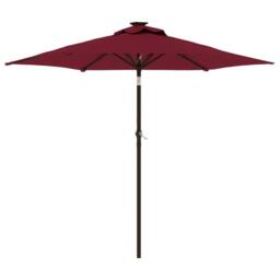 Berkfield Home Garden Parasol with Steel Pole Bordeaux Red 225x225x212 cm - Size: 225 x 225 x 212 cm - thumbnail 2