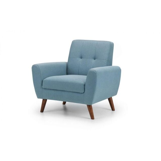 Ashfield Linen Fabric Arm Chair in Light Blue - image 1